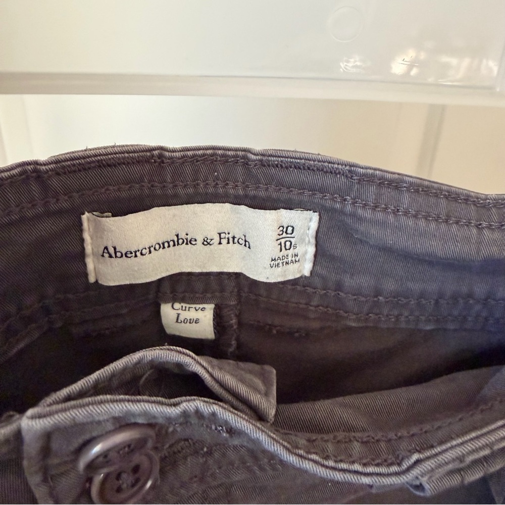 Abercrombie & Fitch Dark Charcoal Wide-Leg Cargo Pants - Picture 6 of 6